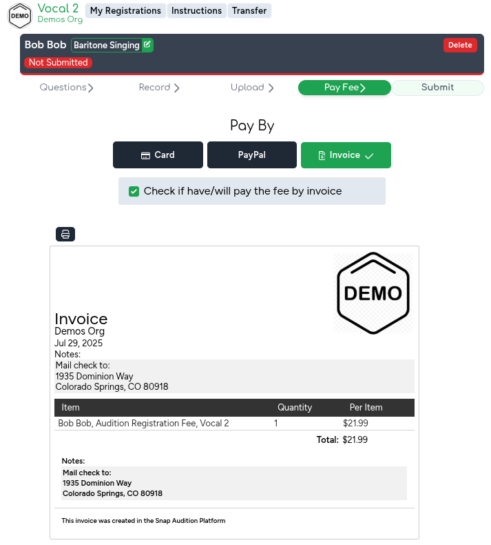 Submit Late Pay Other